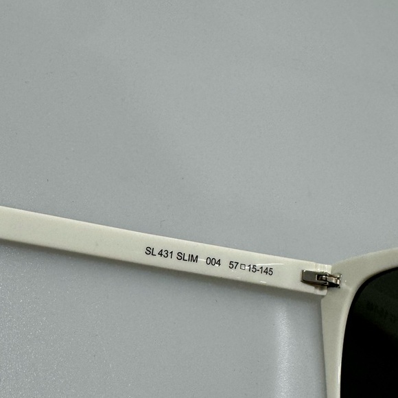 Saint Laurent Classic 57mm Rectangular Sunglasses Ivory - Picture 6 of 10